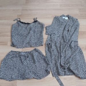 Leopard Print Three-Piece Set Secret Treasures Size S/M Vintage